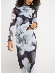 River Island Black Floral Mesh Top - Image 3 of 4
