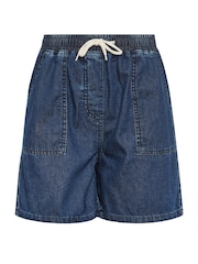 Long Tall Sally Blue Patch Pocket Denim 100% Cotton Shorts - Image 5 of 5