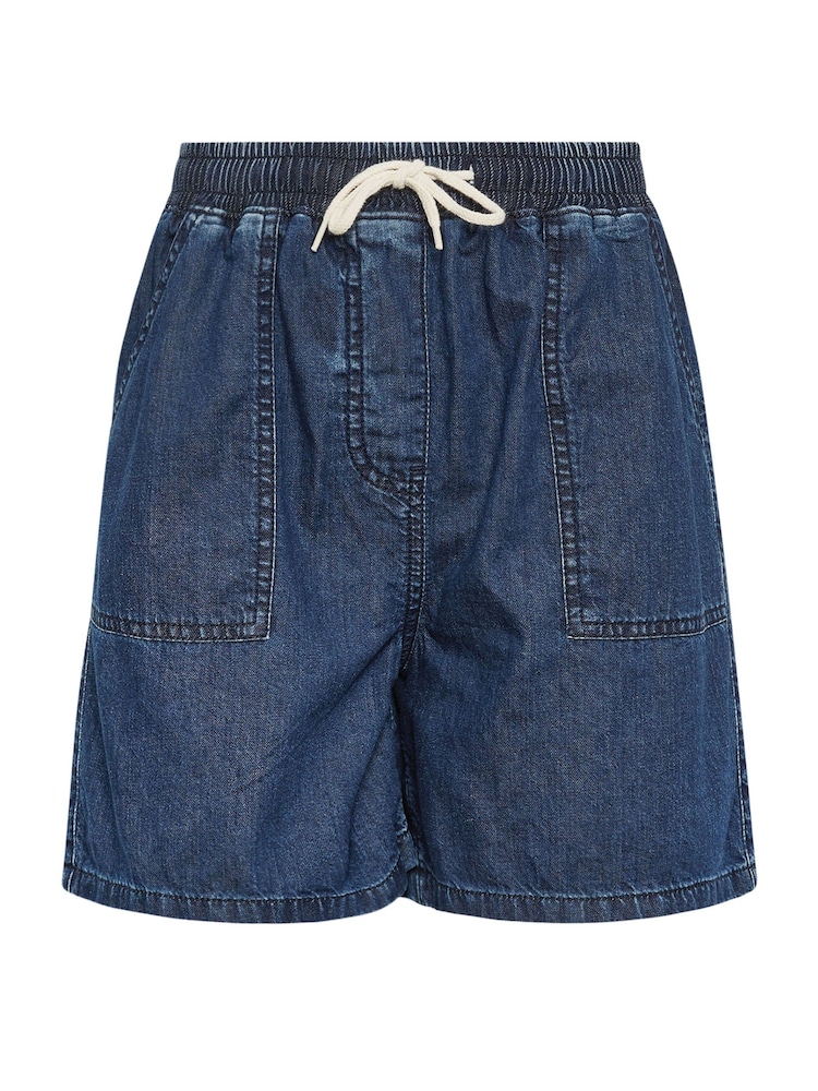 Long Tall Sally Blue Patch Pocket Denim 100% Cotton Shorts - Image 5 of 5