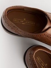 Tan Brown Leather Brogues with Contrast Sole - Image 6 of 6