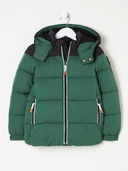 FatFace Milo Green Hooded Padded Jacket - Image 5 of 6