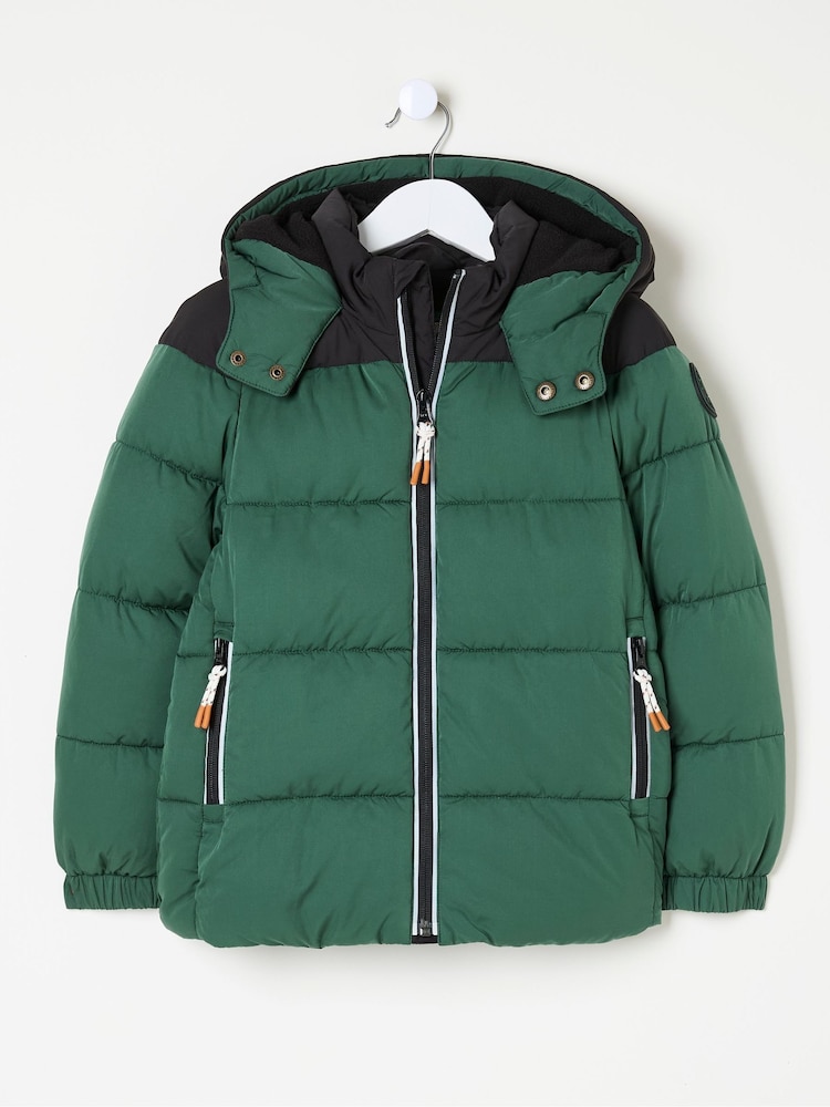 Buy FatFace Milo Green Hooded Padded Jacket from Next Ireland