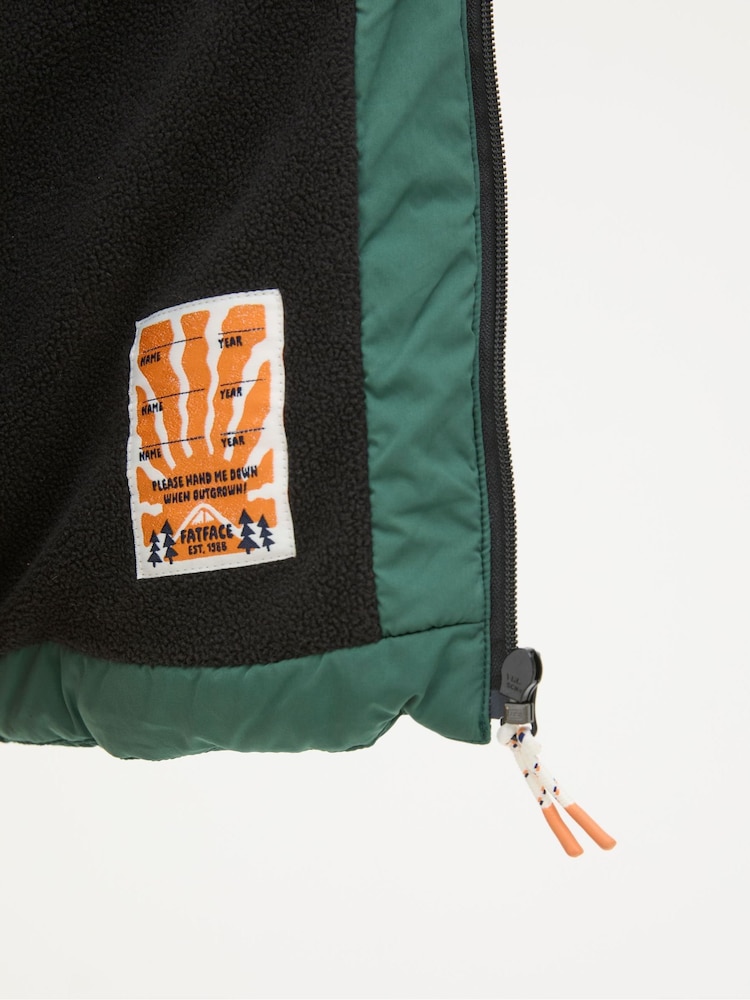 FatFace Milo Green Hooded Padded Jacket - Image 6 of 6