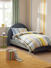 Green/Blue Multi Stripe Duvet Cover and Pillowcase Set - Image 1 of 11