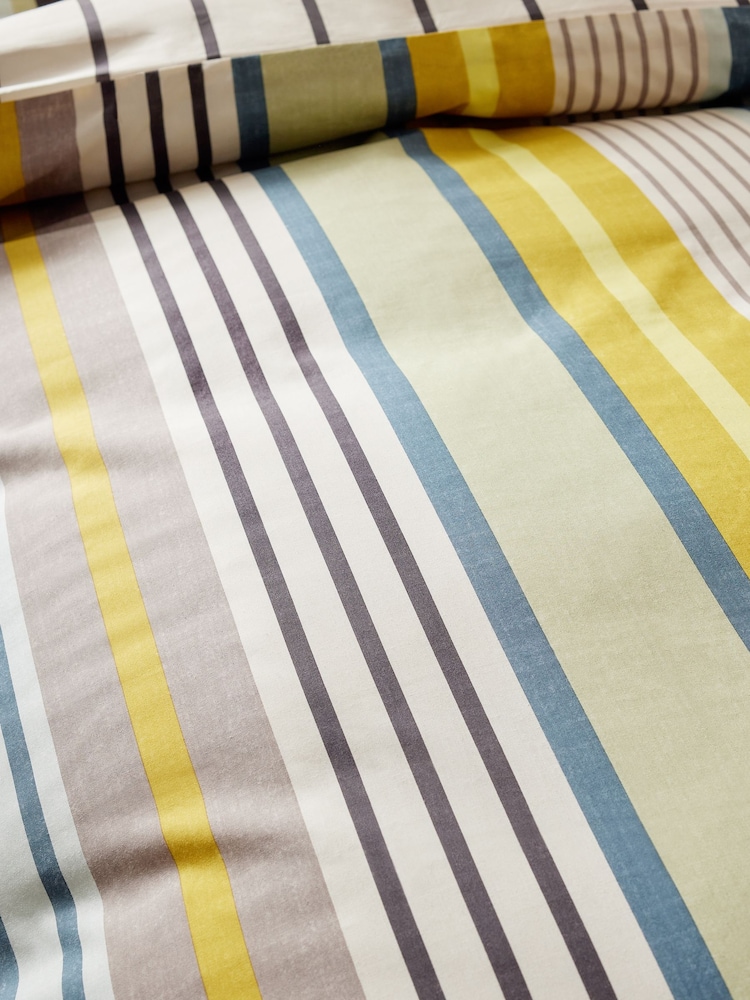 Green/Blue Multi Stripe Duvet Cover and Pillowcase Set - Image 10 of 11