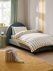 Green/Blue Multi Stripe Duvet Cover and Pillowcase Set - Image 2 of 11