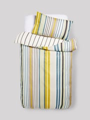 Green/Blue Multi Stripe Duvet Cover and Pillowcase Set - Image 7 of 11
