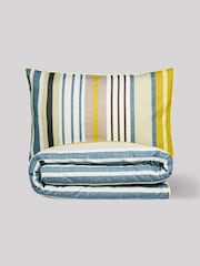 Green/Blue Multi Stripe Duvet Cover and Pillowcase Set - Image 8 of 11