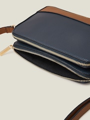 Accessorize Blue Suedette Classic Cross-Body Bag - Image 4 of 4