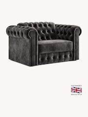 Jay-Be Luxe Velvet Steel Grey Chesterfield Snuggle Sofa Bed - Image 2 of 6