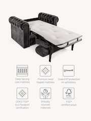Jay-Be Luxe Velvet Steel Grey Chesterfield Snuggle Sofa Bed - Image 3 of 6