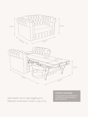 Jay-Be Luxe Velvet Steel Grey Chesterfield Snuggle Sofa Bed - Image 6 of 6