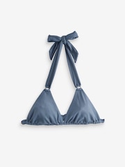 Steel Blue Rib Triangle Bikini Top - Image 6 of 8