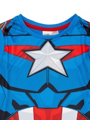 Vanilla Underground Blue Boys 100% Cotton Captain America Short Pyjamas - Image 5 of 7