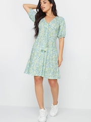 PixieGirl Petite Yellow Tie Front Dress - Image 2 of 5