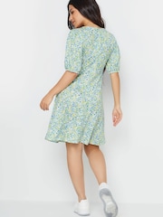 PixieGirl Petite Yellow Tie Front Dress - Image 3 of 5