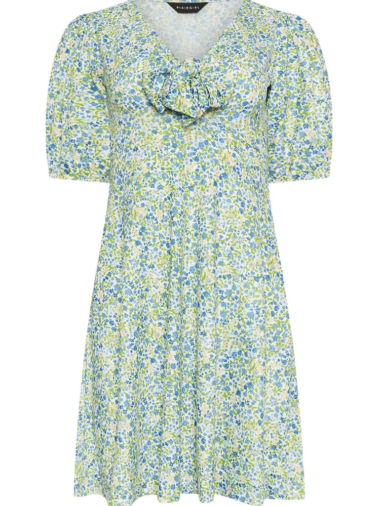 PixieGirl Petite Yellow Tie Front Dress - Image 5 of 5