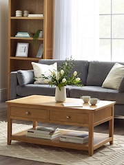 Julian Bowen Brown Mallory Coffee Table 2 Drawers - Image 1 of 5