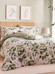 Wylder Peach Vine Green Passiflora Botanical Cotton Rich Duvet Cover Set - Image 1 of 4