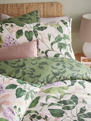 Wylder Peach Vine Green Passiflora Botanical Cotton Rich Duvet Cover Set - Image 2 of 4
