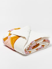 Oliver Bonas Pink Elio Patchwork Velvet Bedspread - Image 2 of 5