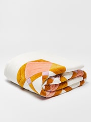 Oliver Bonas Pink Elio Patchwork Velvet Bedspread - Image 3 of 5