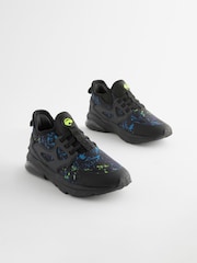 Black Splat Elastic Lace Trainers - Image 1 of 6