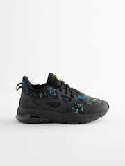 Black Splat Elastic Lace Trainers - Image 2 of 6