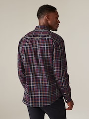 Navy Blue Check Long Sleeve 100% Cotton Oxford Shirt - Image 3 of 7