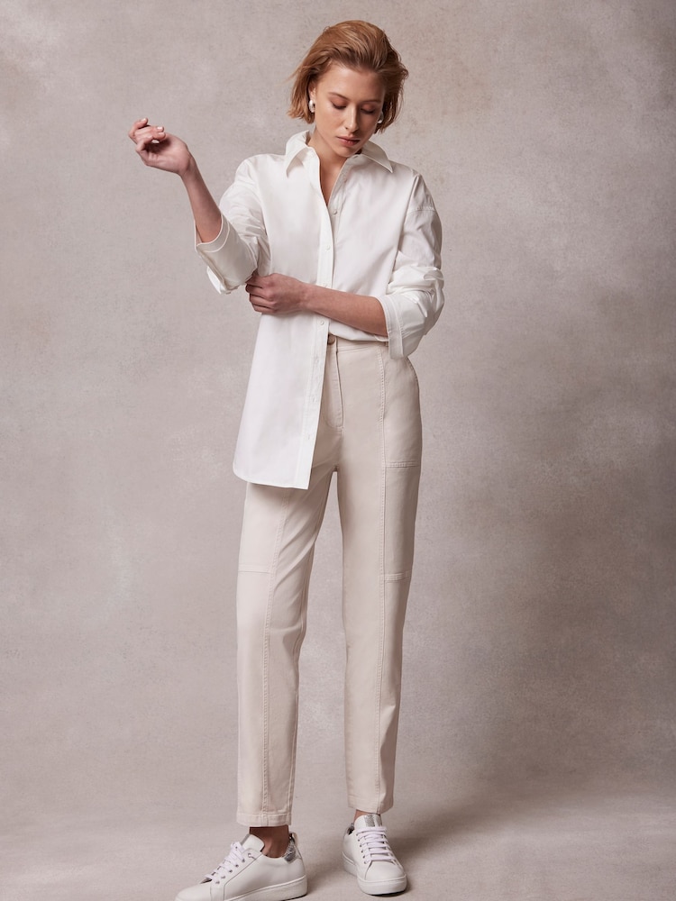 Mint Velvet Cream Tapered Chinos - Image 1 of 4