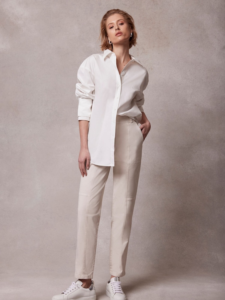 Mint Velvet Cream Tapered Chinos - Image 2 of 4