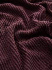 Burgundy Red Ribbed Long Sleeve Bardot Top - Image 7 of 7