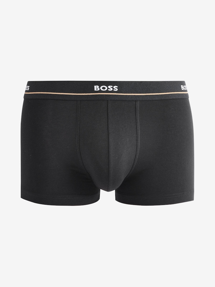 BOSS Blue Logo Waistband Stretch Cotton Trunks 5 Pack - Image 2 of 6