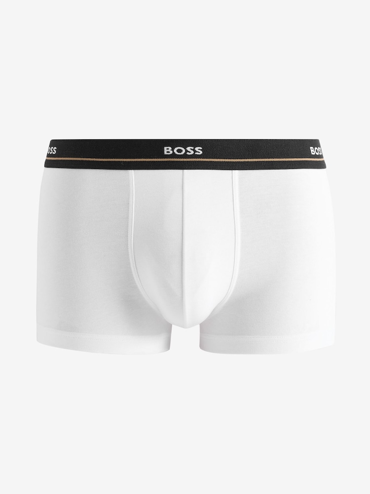 BOSS Blue Logo Waistband Stretch Cotton Trunks 5 Pack - Image 3 of 6