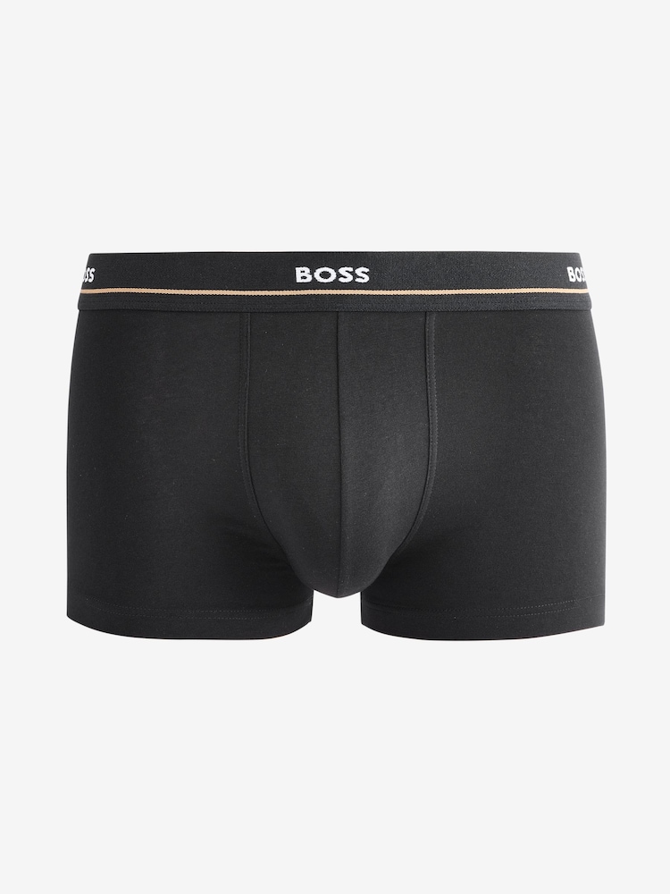 BOSS Blue Logo Waistband Stretch Cotton Trunks 5 Pack - Image 6 of 6