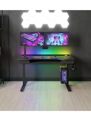 Koble Black Cyclone Carbon Fibre Height Adjustable Gaming Desk - Image 2 of 6