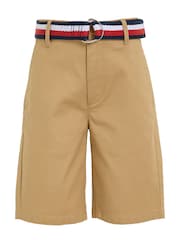 Tommy Hilfiger Cream Woven Belted Shorts - Image 4 of 6