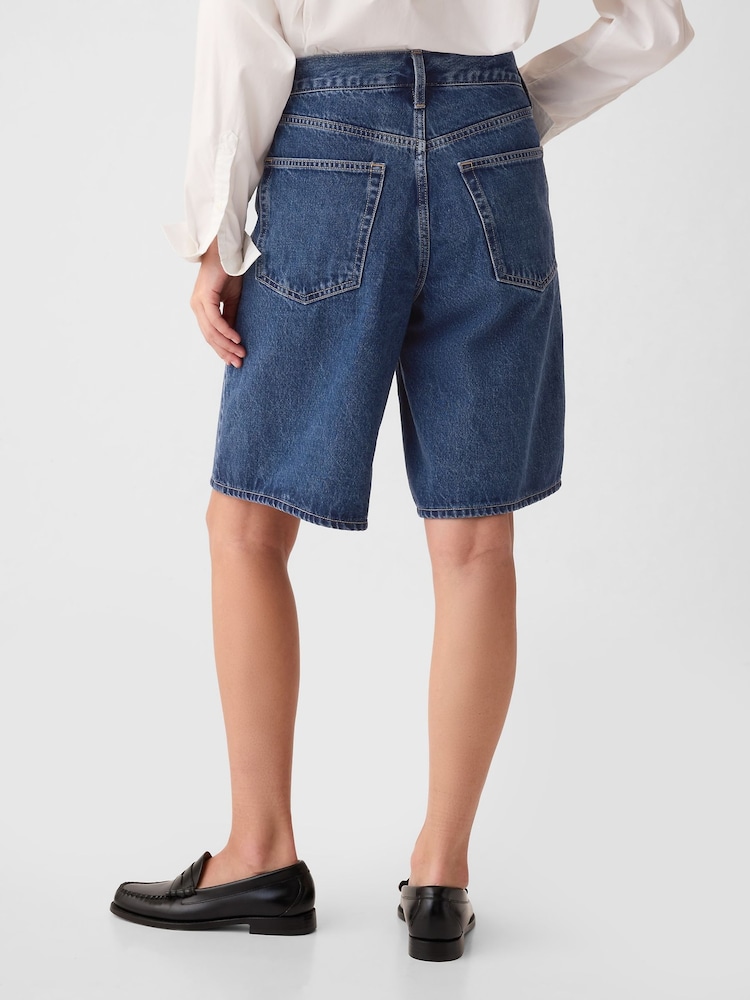 Gap Blue Mid Rise Longline Denim Shorts - Image 2 of 8
