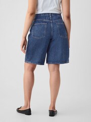 Gap Blue Mid Rise Longline Denim Shorts - Image 3 of 8