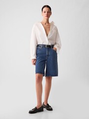 Gap Blue Mid Rise Longline Denim Shorts - Image 5 of 8
