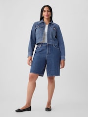 Gap Blue Mid Rise Longline Denim Shorts - Image 6 of 8