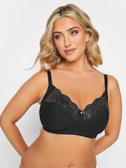 Yours Curve Black Soft Cotton Lace Trim Bra 2 Pack - Image 2 of 5