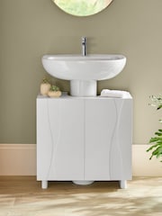 White Wave Under Sink Storage Cabinet - Image 1 of 9