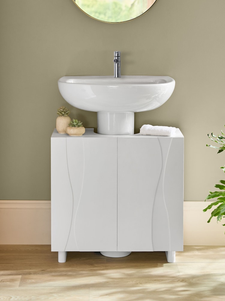 White Wave Under Sink Storage Cabinet - Image 1 of 9
