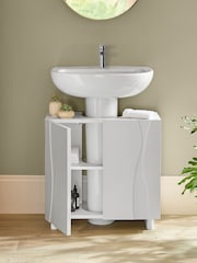 White Wave Under Sink Storage Cabinet - Image 2 of 9