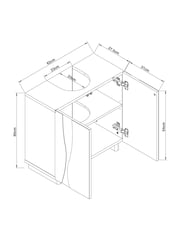 White Wave Under Sink Storage Cabinet - Image 4 of 9
