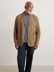 Seasalt Cornwall Brown Linen Blend Mens Tollgate Jacket - Image 1 of 5