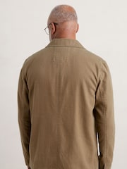 Seasalt Cornwall Brown Linen Blend Mens Tollgate Jacket - Image 2 of 5