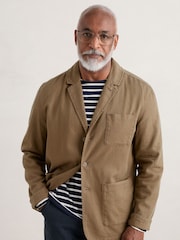 Seasalt Cornwall Brown Linen Blend Mens Tollgate Jacket - Image 3 of 5