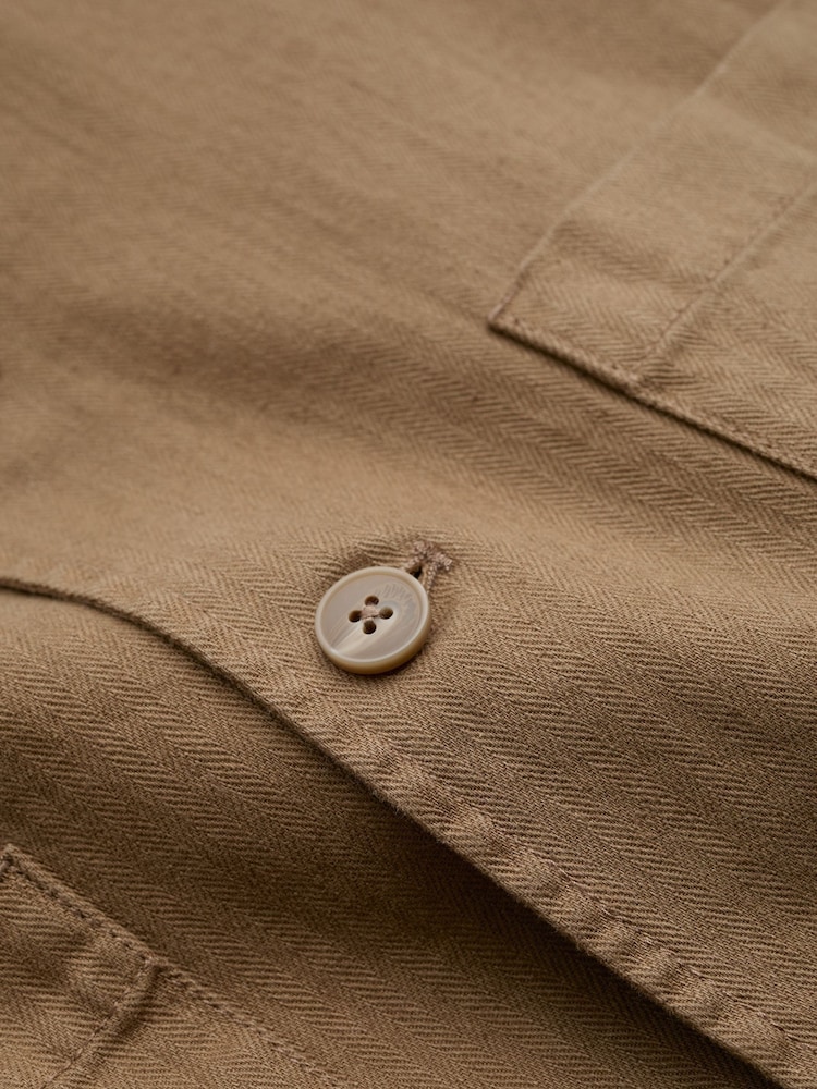 Seasalt Cornwall Brown Linen Blend Mens Tollgate Jacket - Image 5 of 5